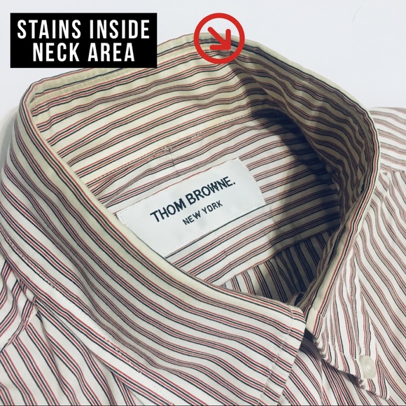 Thom Browne Narrow Red Stripe Shirt (XXS) - Picture 7 of 8
